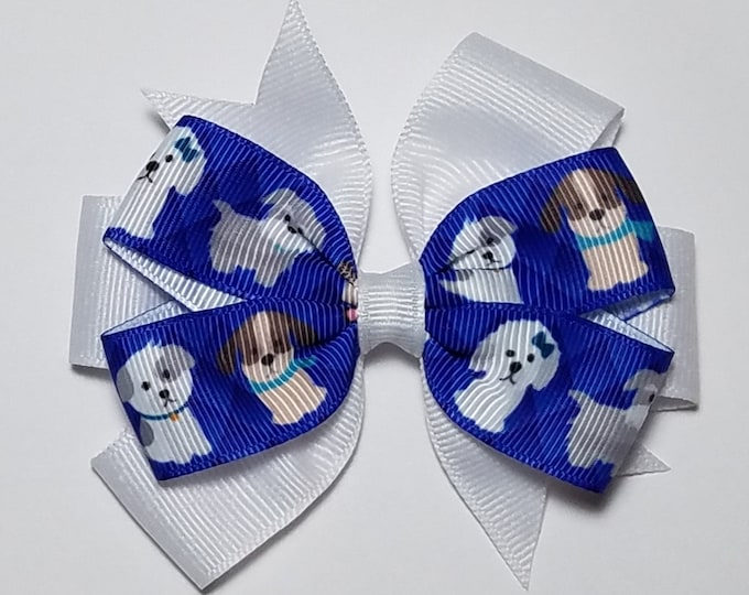 3.5" Puppy Dog Hair Bow *You Choose Solid Bow Color*