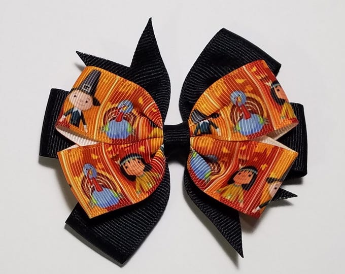 3.5" Thanksgiving Hair Bow *CLEARANCE*