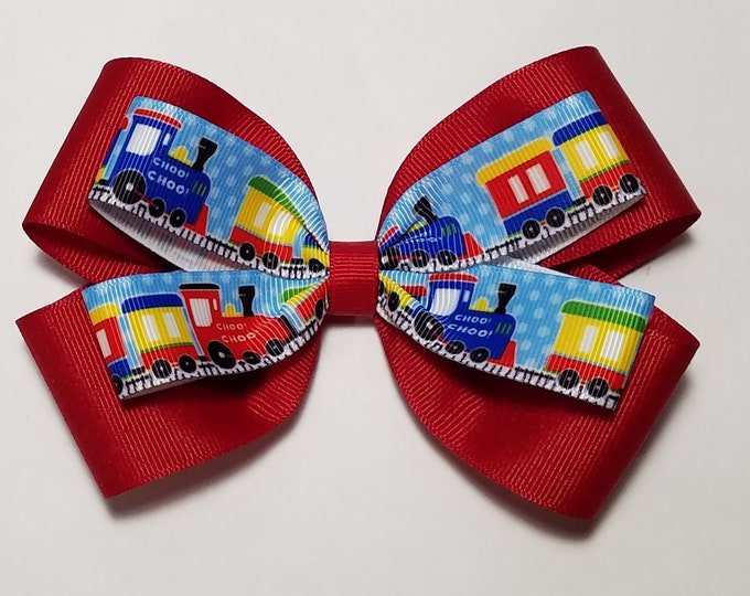 5" Train Hair Bow *You Choose Solid Bow Color*