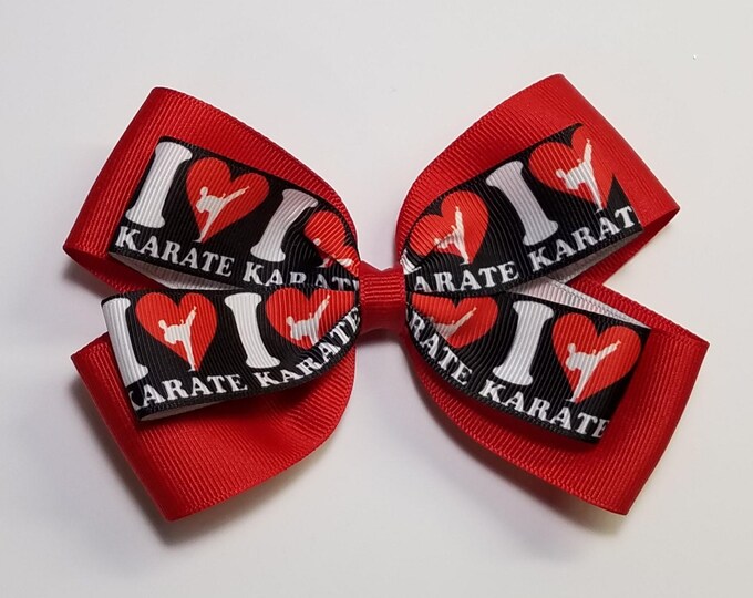 5" Karate Hair Bow *You Choose Solid Bow Color*