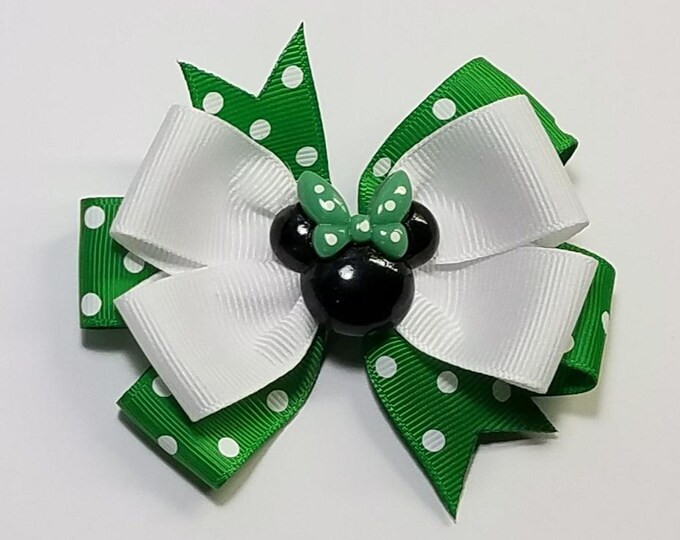 3.5" St. Patrick Polka Dot Hair Bow