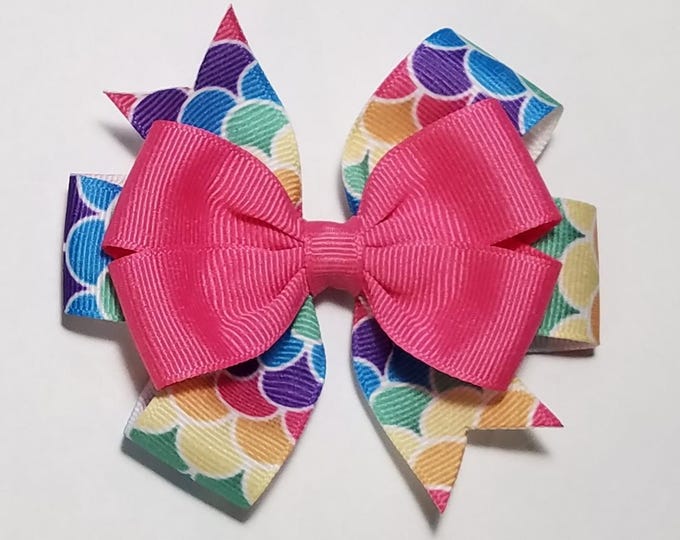 3.5" Mermaid Hair Bow *You Choose Solid Bow Color*