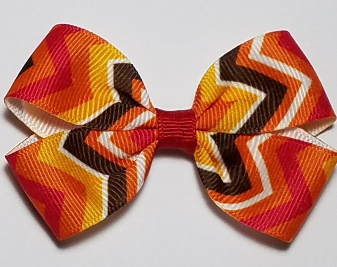 3" Fall Chevron Hair Bow