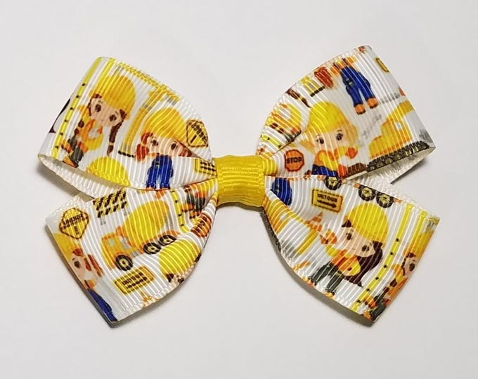 3" Construction Girls Hair Bow
