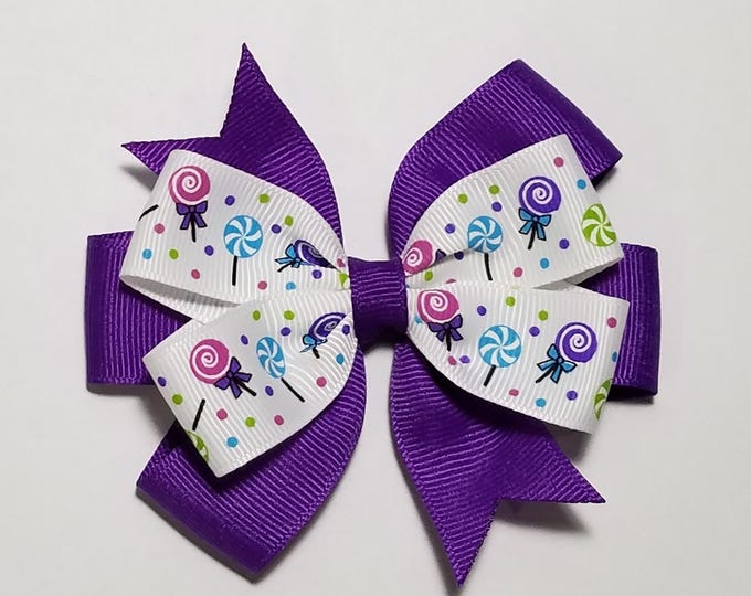 3.5" Lollipop Hair Bow *You Choose Solid Bow Color*