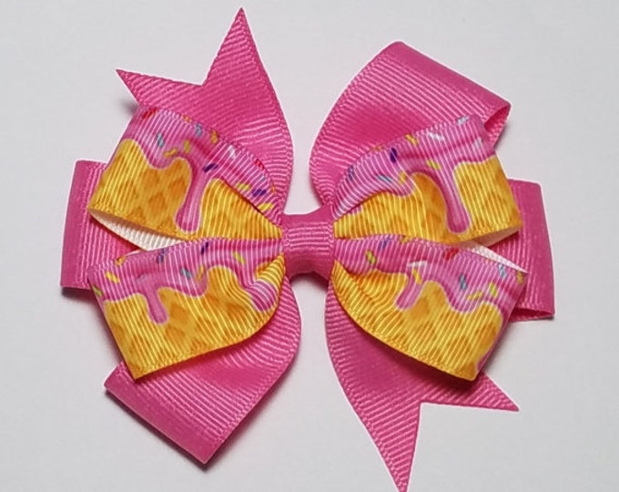 3.5" Ice Cream Hair Bow *You Choose Solid Bow Color*