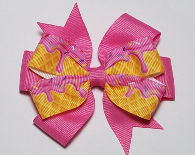 3.5" Ice Cream Hair Bow *You Choose Solid Bow Color*