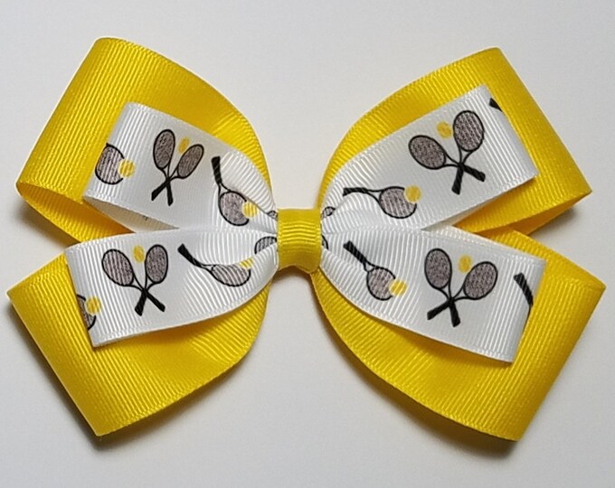 5" Tennis Hair Bow *You Choose Solid Bow Color*
