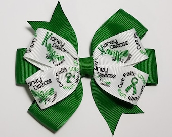 3.5" Kidney Disease Awareness Hair Bow *You Choose Solid Bow Color*