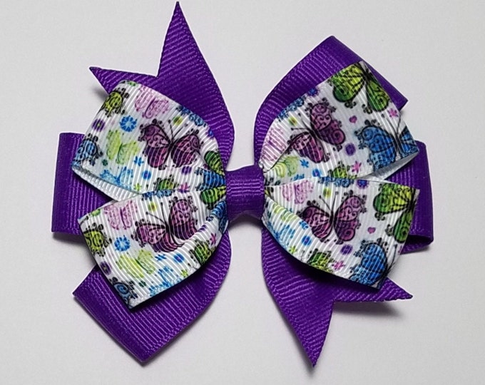 3.5" Butterfly Hair Bow *You Choose Solid Bow Color*