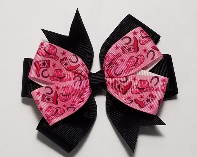 3.5" Cowgirl Hair Bow *You Choose Solid Bow Color*