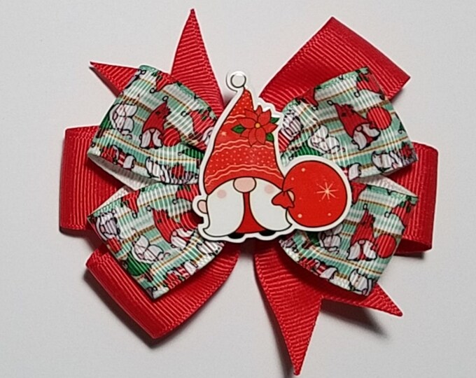 3.5" Christmas Gnome Hair Bow *CLEARANCE*