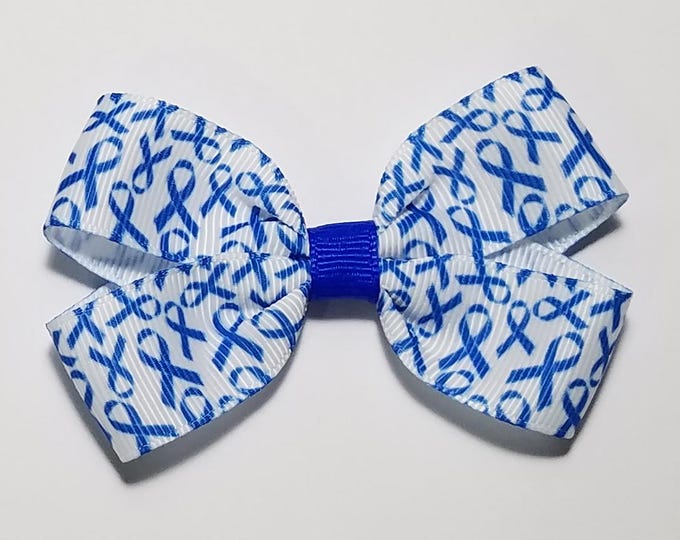 3" Blue Awareness Ribbon Hair Bow