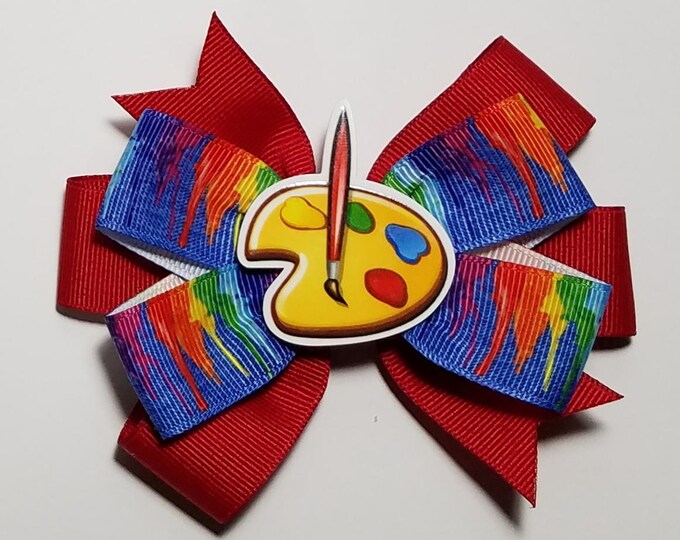 3.5" Paint Hair Bow *You Choose Solid Bow Color*