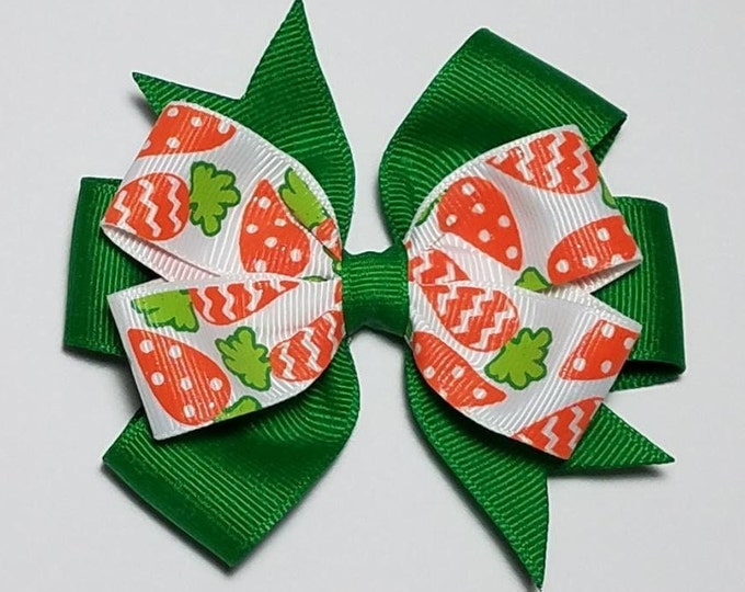 3.5" Carrot Hair Bow *You Choose Solid Bow Color*