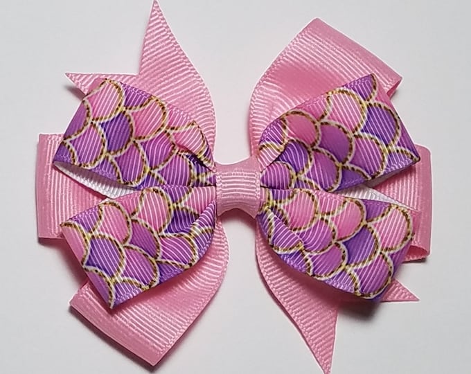 3.5" Mermaid Hair Bow *You Choose Solid Bow Color*
