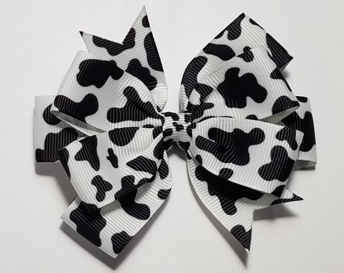 3.5" Cow Print Hair Bow