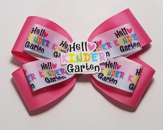 5" Kindergarten Hair Bow *You Choose Solid Bow Color*