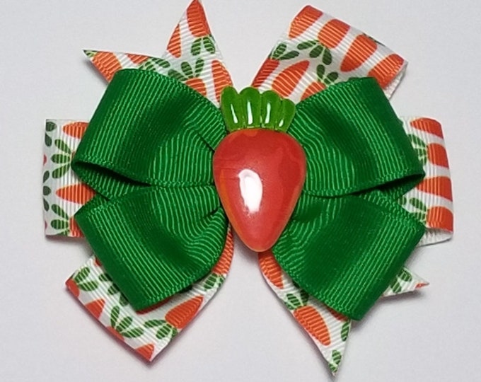 3.5" Carrot Hair Bow *You Choose Solid Bow Color*