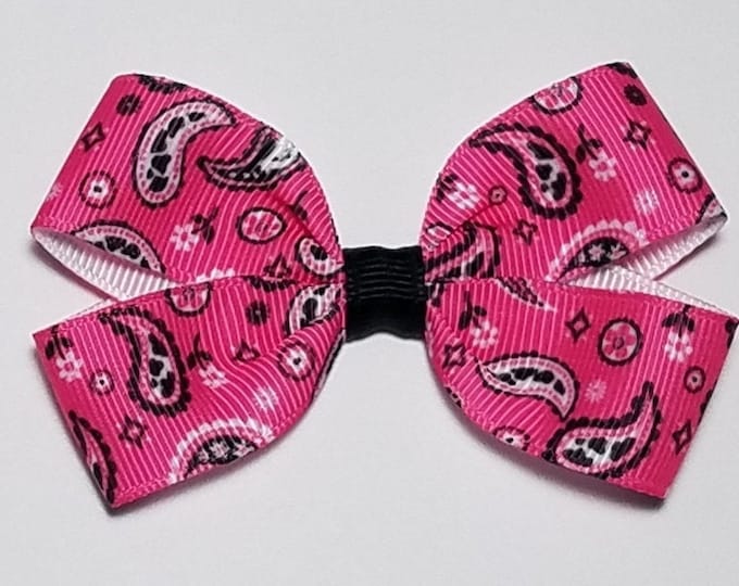 3" Pink Bandana Hair Bow