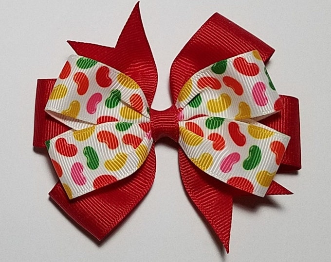 3.5" Jelly Bean Hair Bow *You Choose Solid Bow Color*