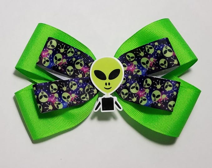 5" Alien Hair Bow *You Choose Solid Bow Color*