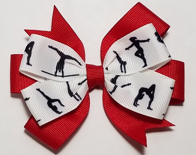 3.5" Gymnastics Hair Bow *You Choose Solid Bow Color*