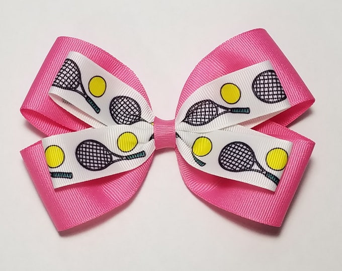 5" Tennis Hair Bow *You Choose Solid Bow Color*
