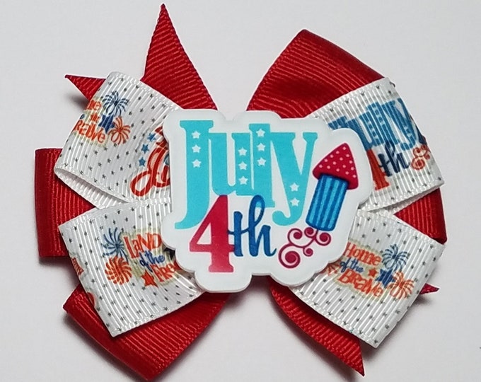 3.5" 4th July Hair Bow *CLEARANCE*