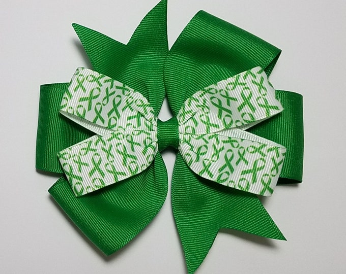 5" Green Awareness Ribbon Hair Bow