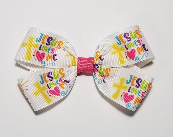 3" Jesus Loves Me Hair Bow