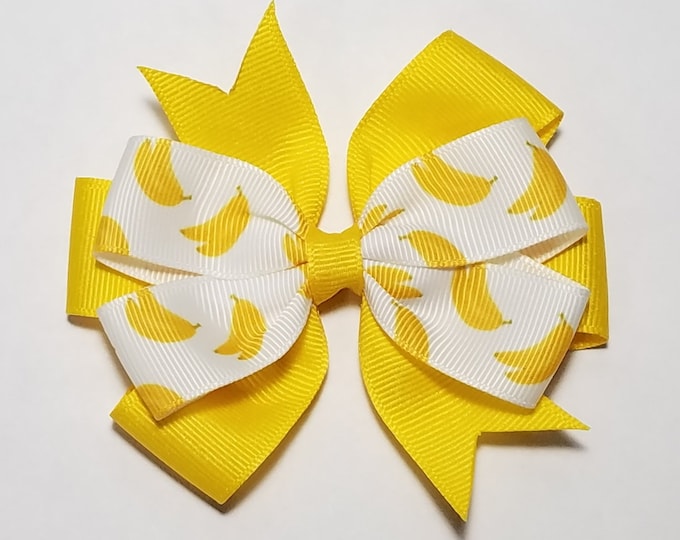 3.5" Banana Hair Bow *You Choose Solid Bow Color*