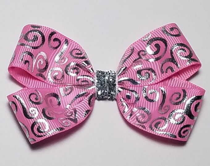 3" Pink Swirl Hair Bow