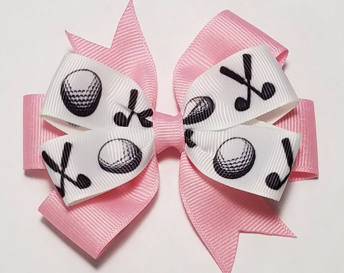 3.5" Golf Hair Bow *You Choose Solid Bow Color*