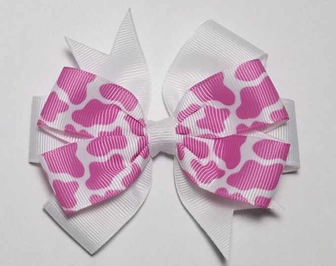 3.5" Cow Print Hair Bow