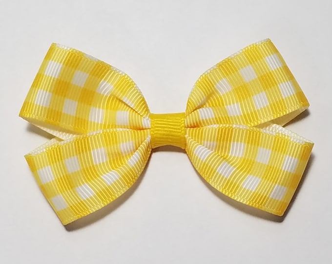 3" Yellow Gingham Hair Bow