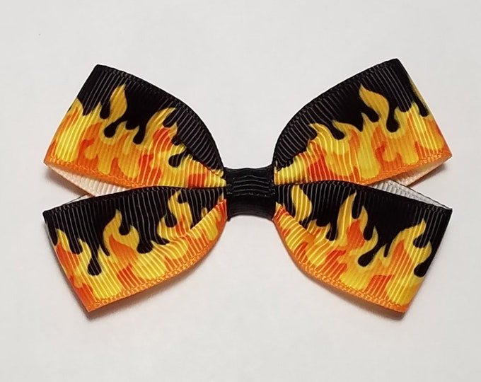3" Fire Flames Hair Bow