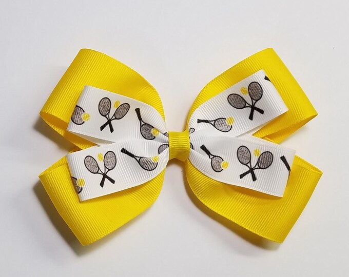 5" Tennis Hair Bow *You Choose Solid Bow Color*