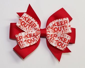 3.5" Keep Out Hair Bow *You Choose Solid Bow Color*