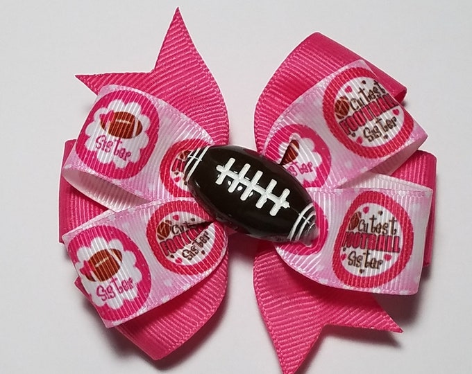 3.5" Football Sister Hair Bow *CLEARANCE*