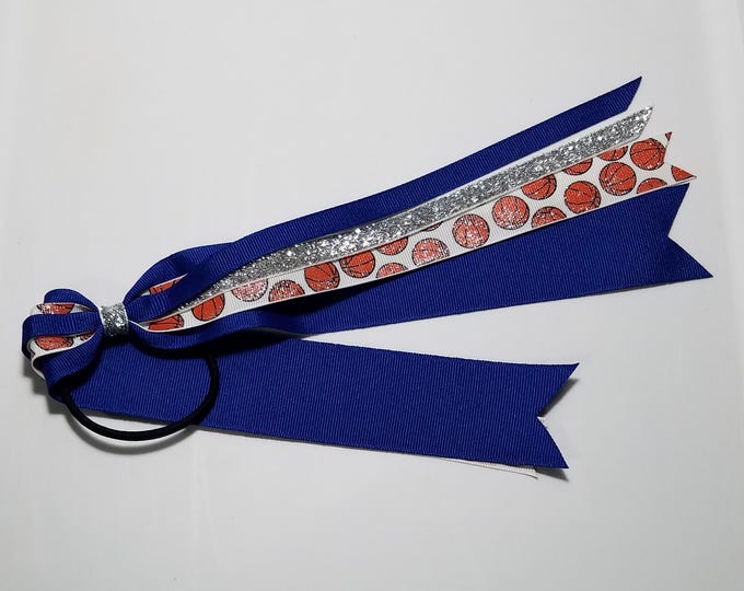Basketball Glitter Ponytail Streamer *You Choose Color & Length*
