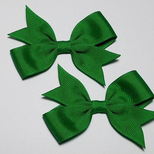 3" Two Loop Pigtail Bow Set *You Choose Color*