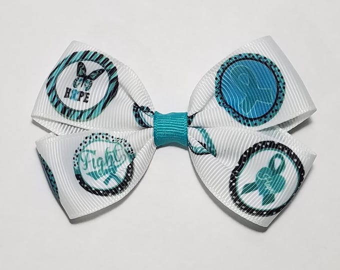 3" Ovarian Cancer Awareness Hair Bow