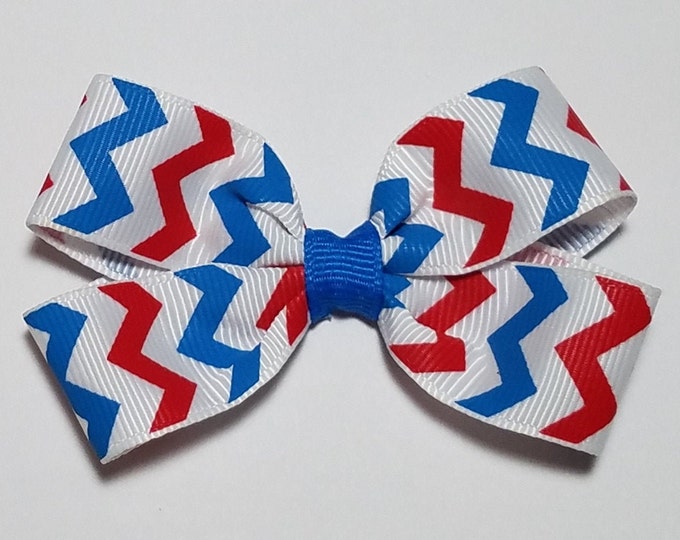 3" Patriotic Chevron Hair Bow *CLEARANCE*
