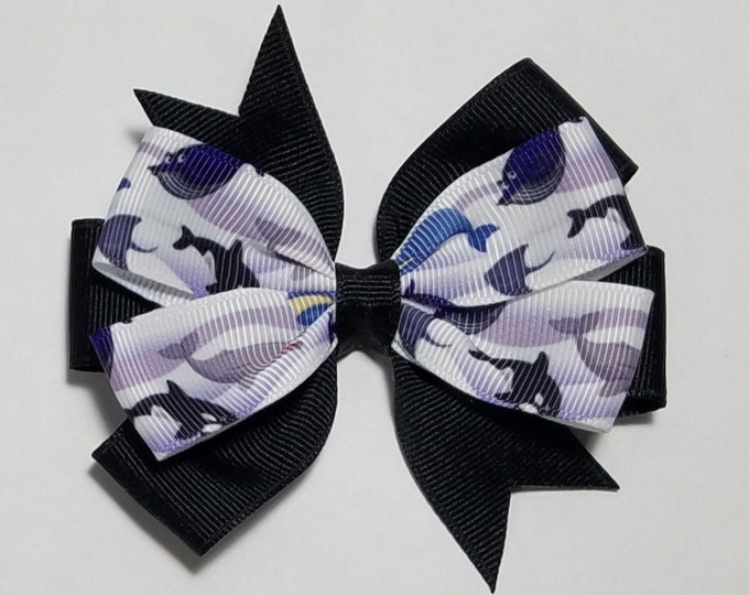 3.5" Ocean Animal Hair Bow *You Choose Solid Bow Color*