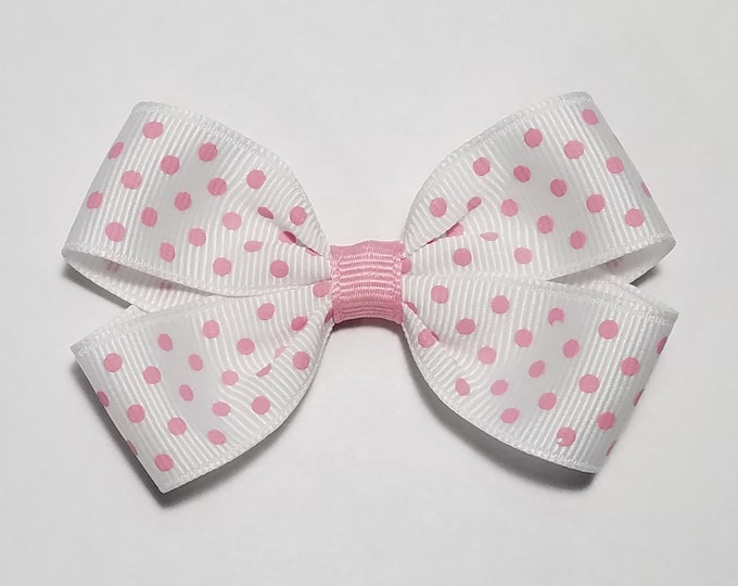 3" Pink Polka Dot Hair Bow