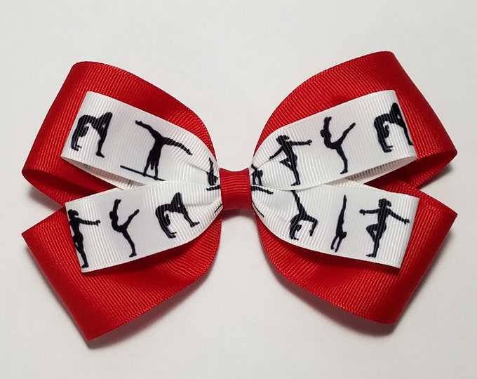 5" Gymnastics Tumbling Hair Bow *You Choose Solid Bow Color*