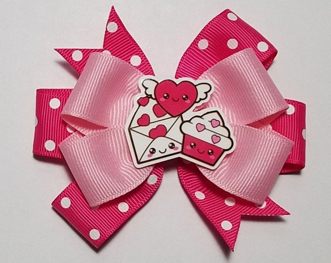 3.5" Valentine's Day Hair Bow *You Choose Solid Bow Color*