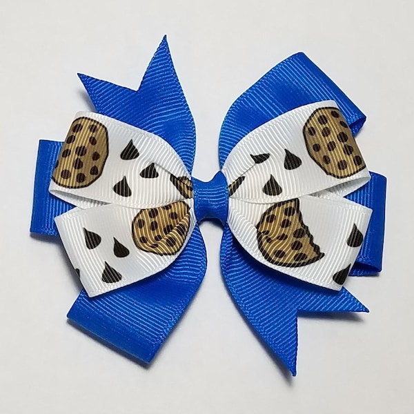 3.5" Chocolate Chip Cookie Hair Bow *You Choose Solid Bow Color*
