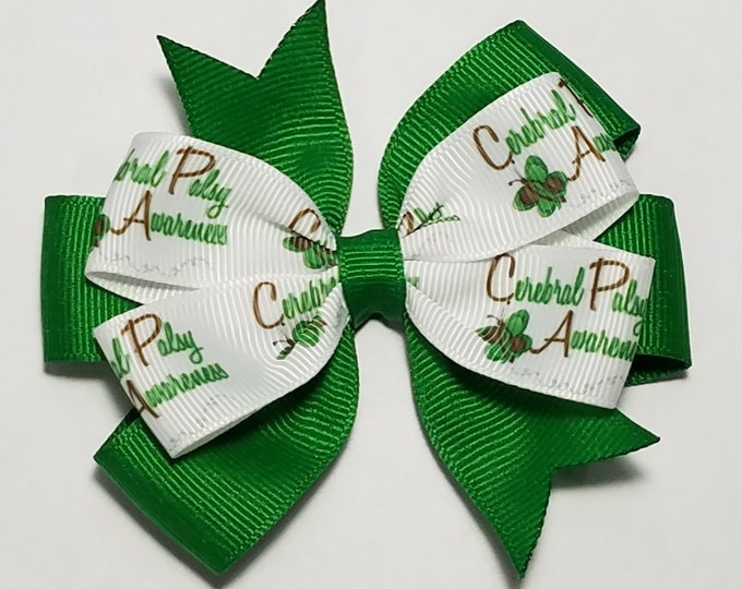 3.5" Cerebral Palsy Hair Bow *You Choose Solid Bow Color*